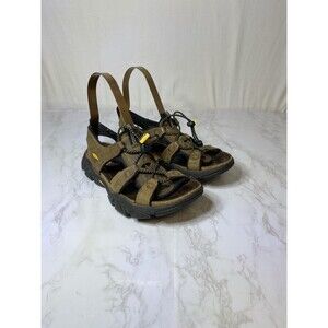 Keen Sarasota 1004907 Sandals Brown Leather Open Toe Bungee Cord Size 3/4 Kids